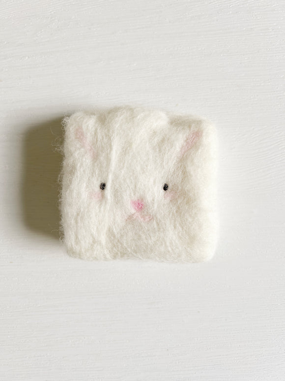 White Rabbit Wool Felted Soap